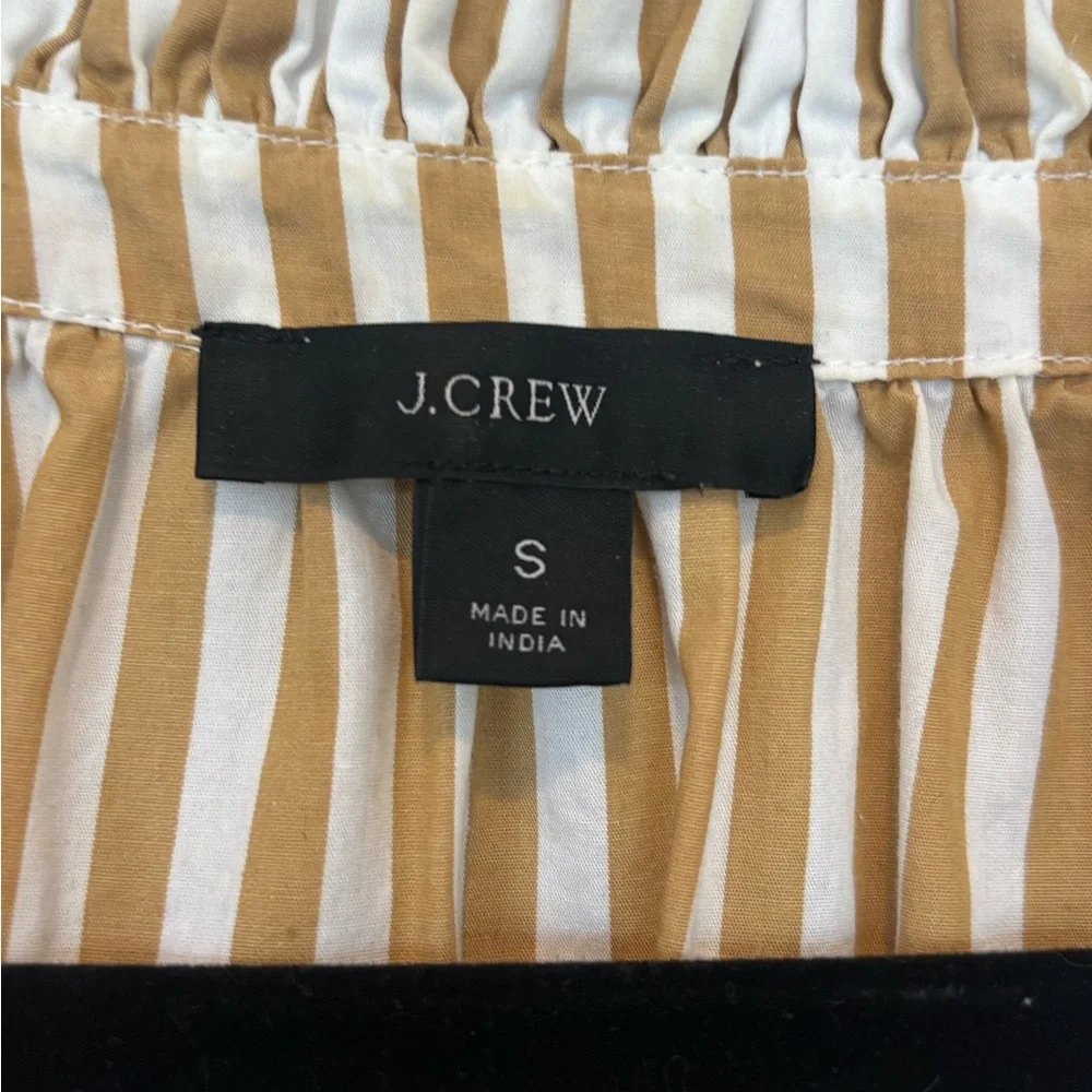 J. Crew Tan Sailor Cotton Collar Boxy Blouse Small - Picture 4 of 6